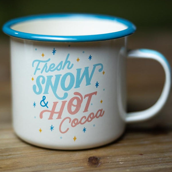 "Fresh Snow, Hot Cocoa" Camping Mug (CLEARANCE)